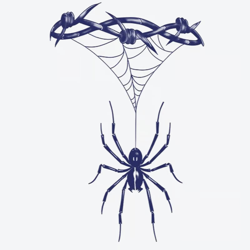 Barbed Wire Spider Tattoo