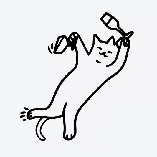 Playful Cat Party Tattoo