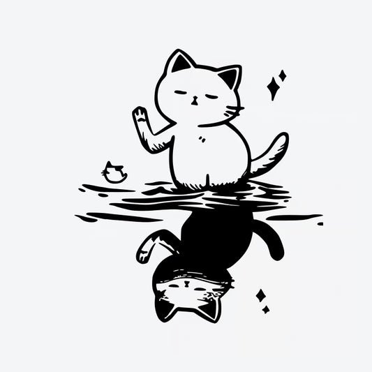 Reflection Cat Tattoo