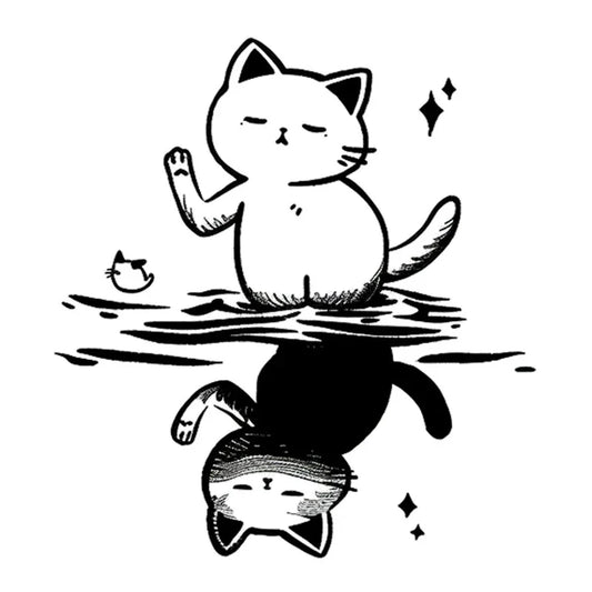 Reflection Cat Tattoo