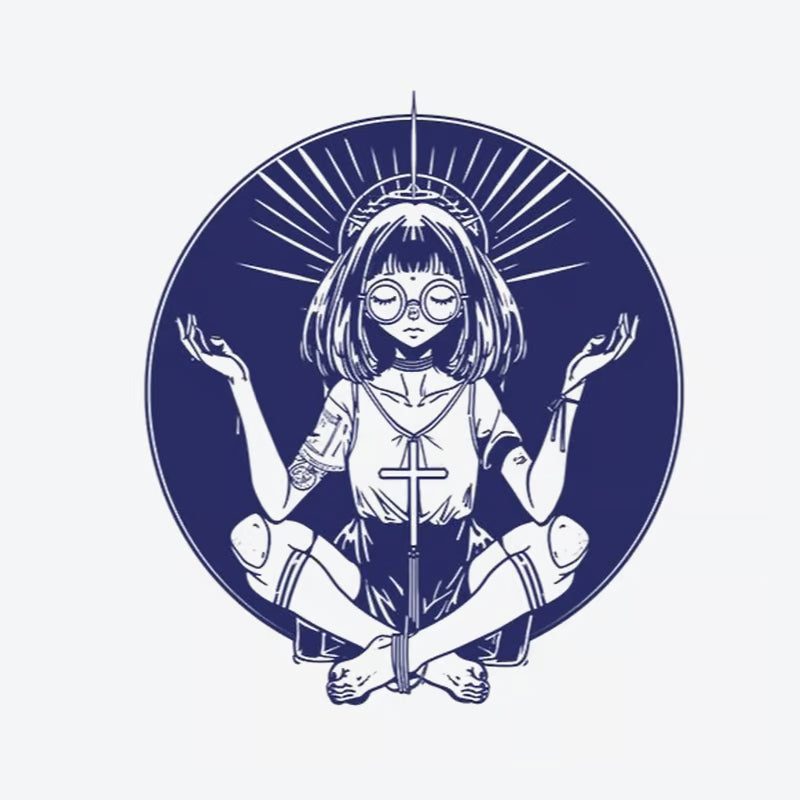 Meditating Girl Tattoo