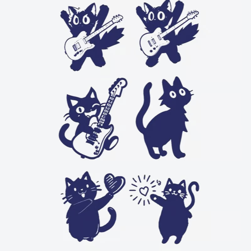 Guitar Cat Series Tattoo