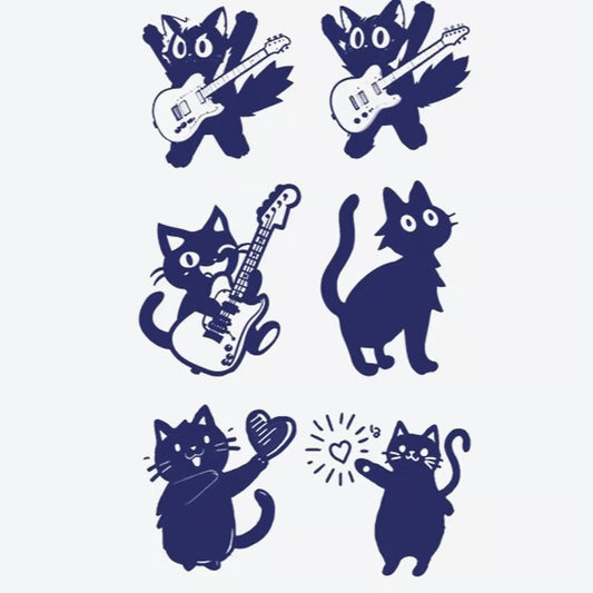Guitar Cat Series Tattoo