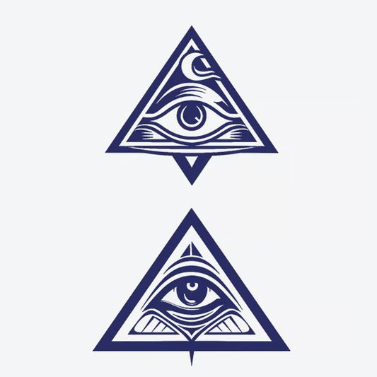 Dual Eye Triangle Tattoo