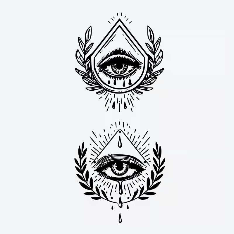 Illuminated Eye Waterdrop Tattoo