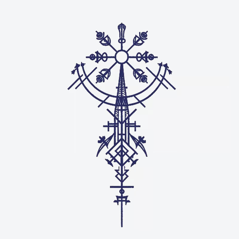 Abstract Symbolic Cross Tattoo