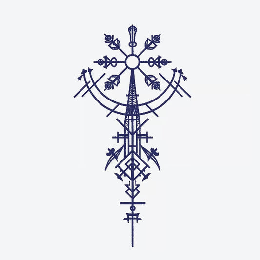 Abstract Symbolic Cross Tattoo