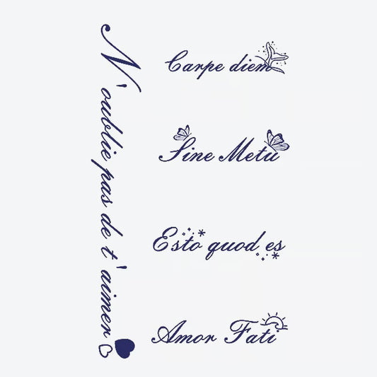 Quote Butterfly Heart Tattoo