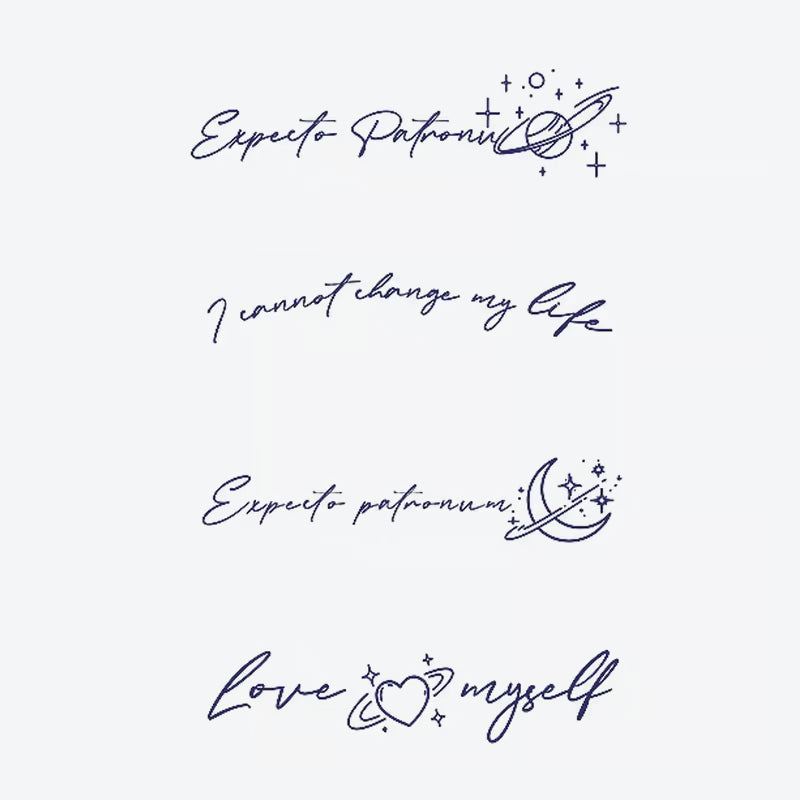 Inspirational Quotes And Cosmic Symbols Tattoo