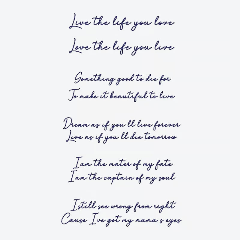 Inspirational Quote Series Tattoo