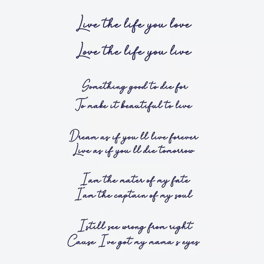 Inspirational Quote Series Tattoo