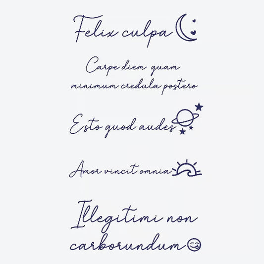 Phrase and Symbol Series Tattoo