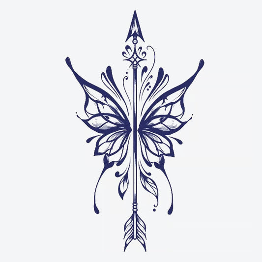 Butterfly Arrow Design Tattoo