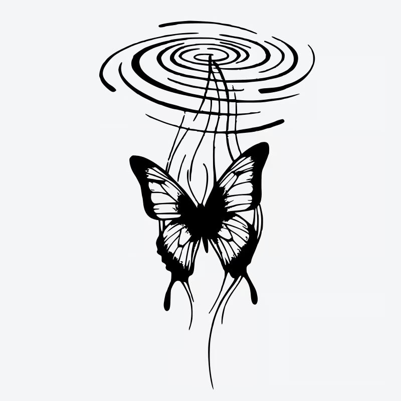 Butterfly Swirl Tattoo