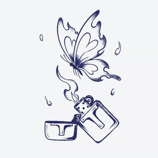 Butterfly Lighter Flame Tattoo