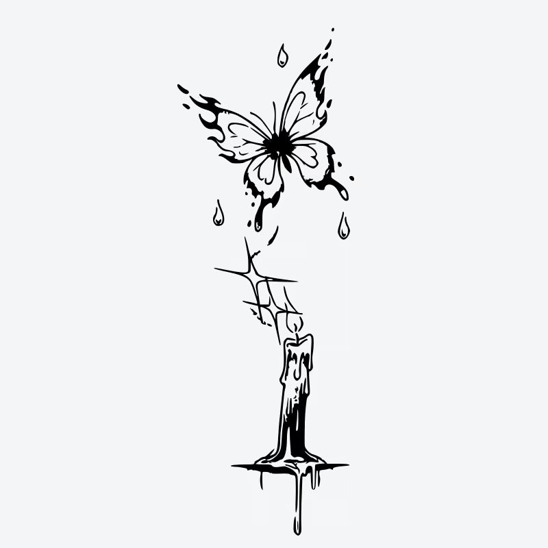 Butterfly Candle Tattoo