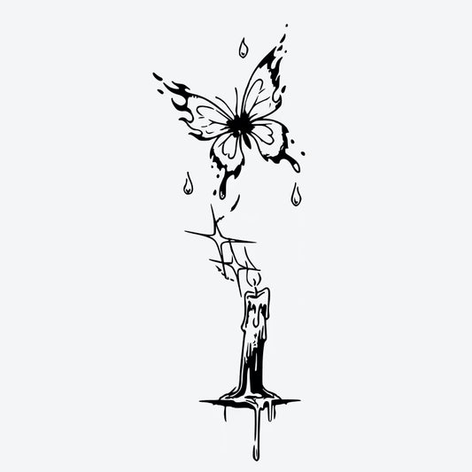 Butterfly Candle Tattoo