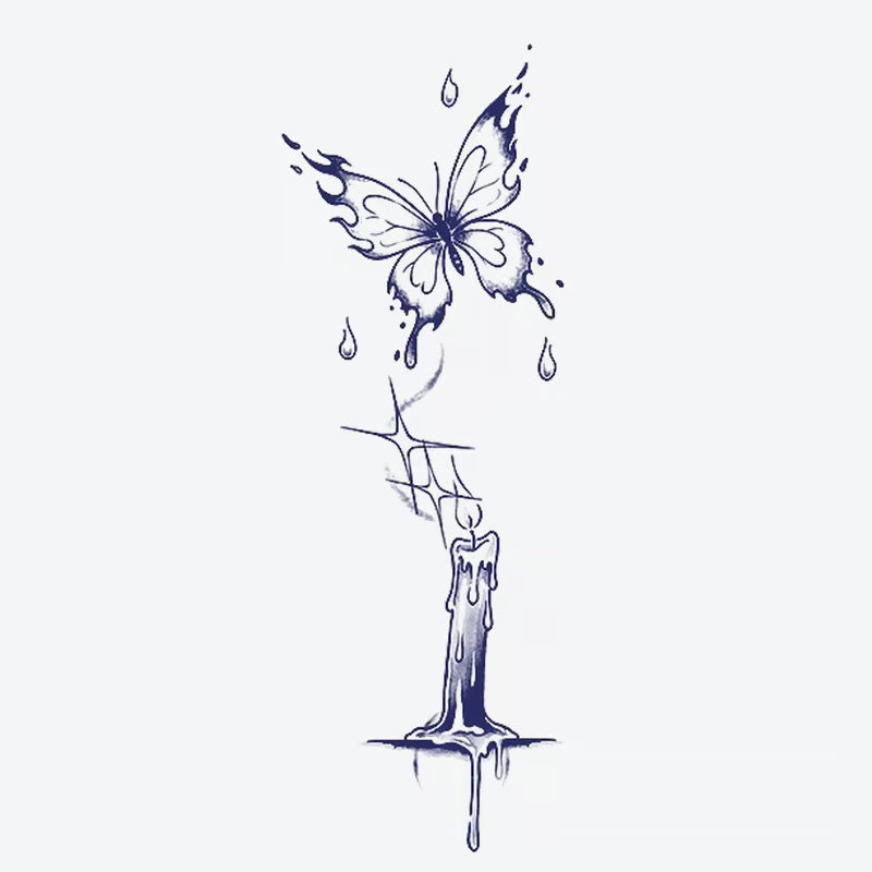 Butterfly Candle Tattoo