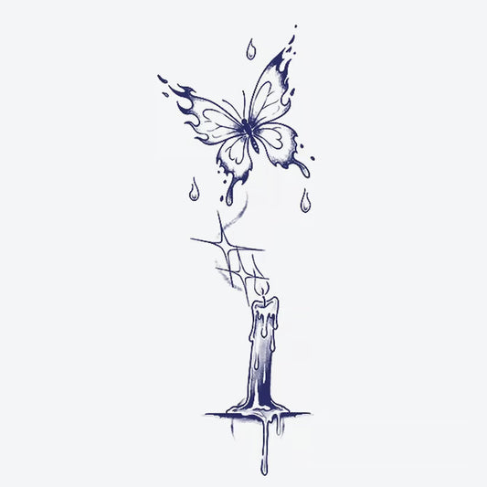 Butterfly Candle Tattoo