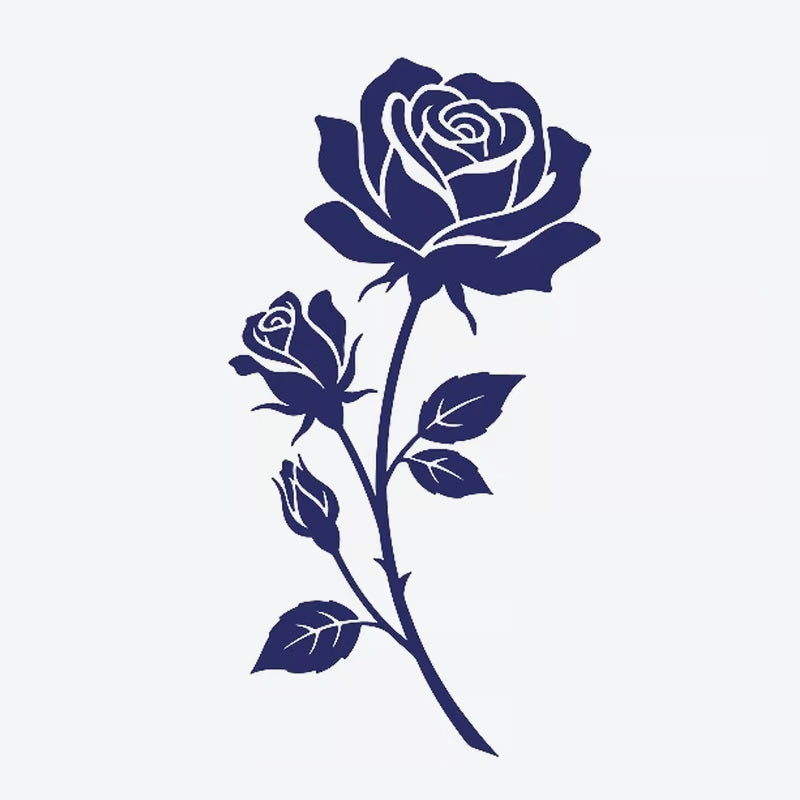 Black Rose Stem Tattoo