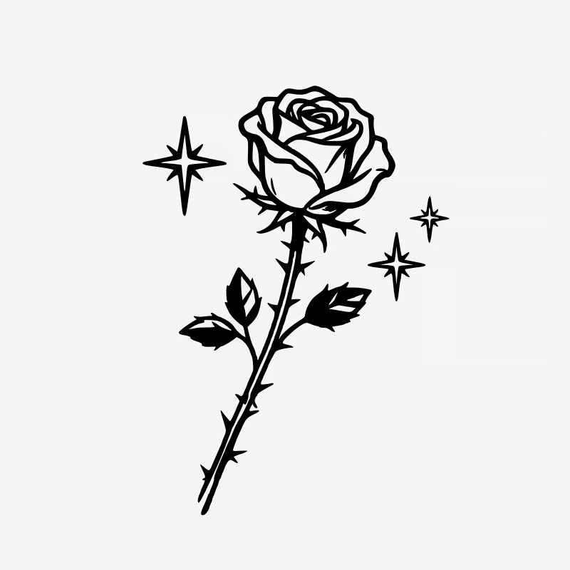 Rose Starburst Tattoo