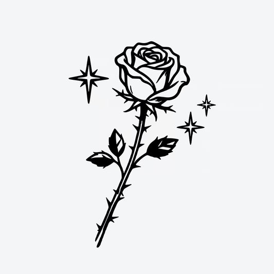 Rose Starburst Tattoo