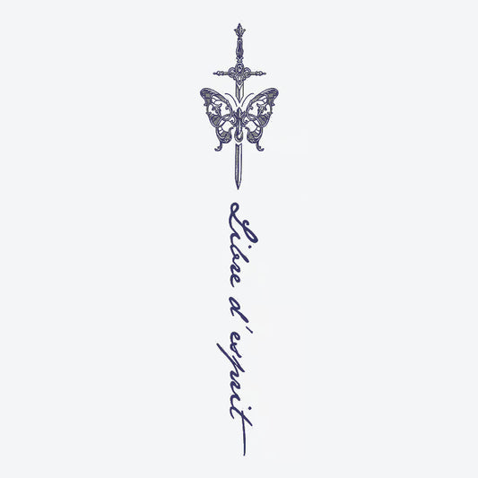 Free Spirit Butterfly Sword Tattoo