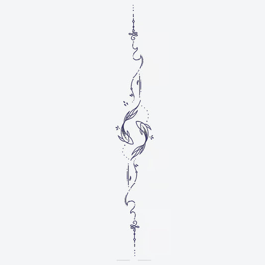 Elegant Floral Line Tattoo