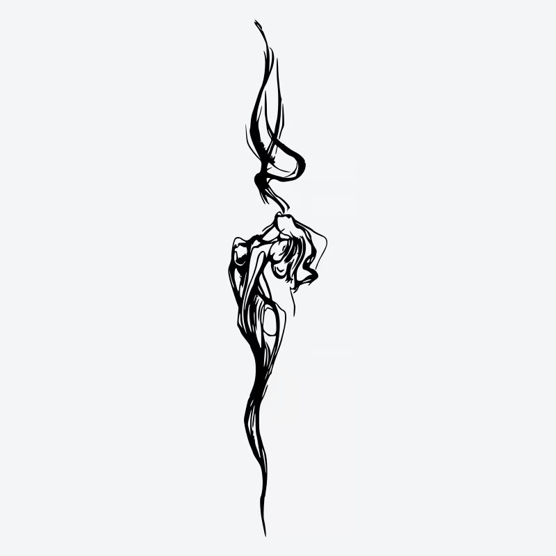 Elegant Smoke Figure Tattoo