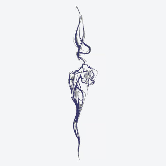 Elegant Smoke Figure Tattoo
