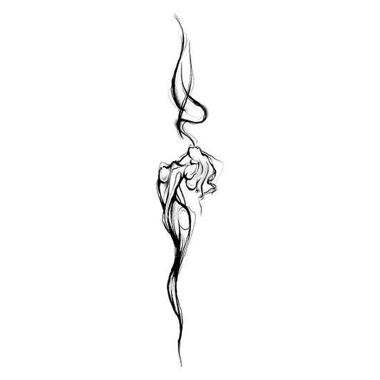Elegant Smoke Figure Tattoo