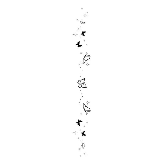 Butterfly Star Moon Tattoo