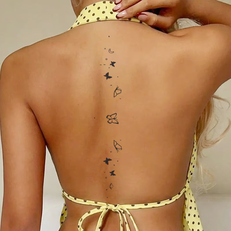 Butterfly Star Moon Tattoo