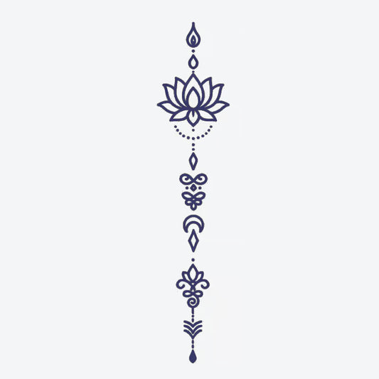 Lotus Ornaments Vertical Tattoo