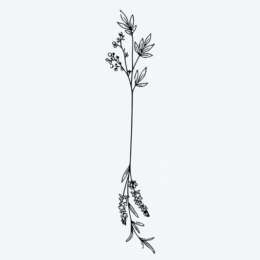 Floral Stem Tattoo