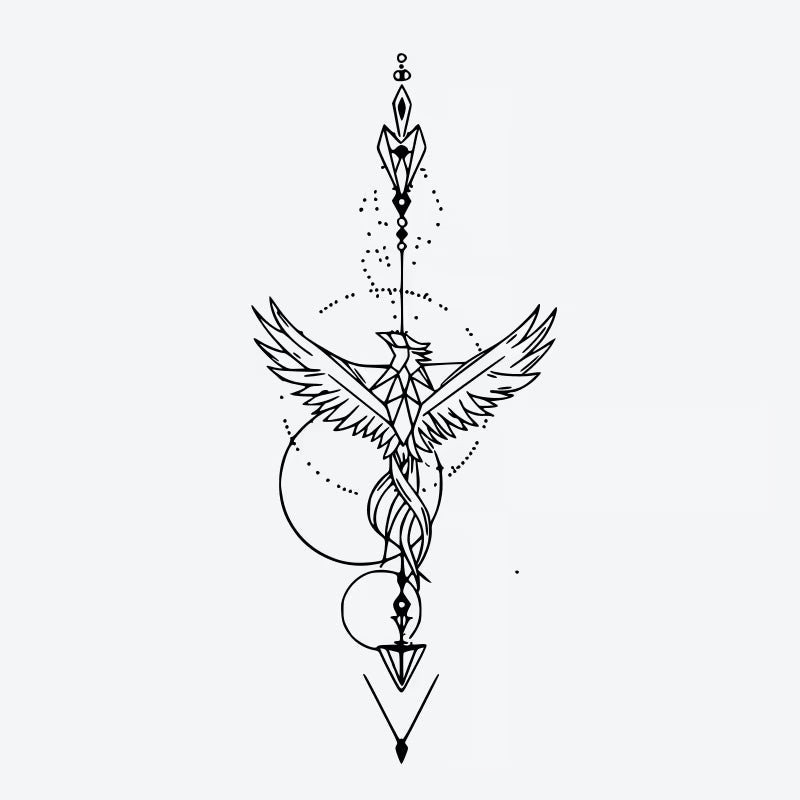 Phoenix Geometric Tattoo