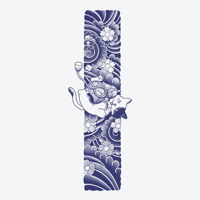 Cat And Flowers Tattoo