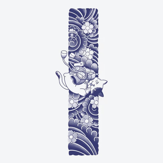 Cat And Flowers Tattoo