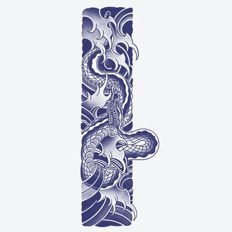 Dragon And Waves Tattoo