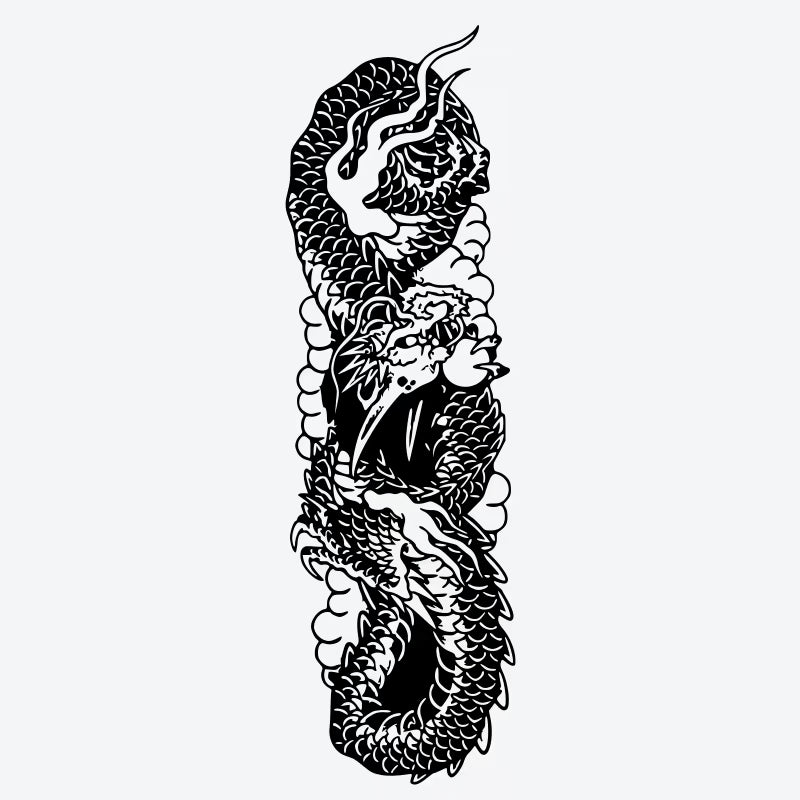 Dragon and Phoenix Fusion Tattoo