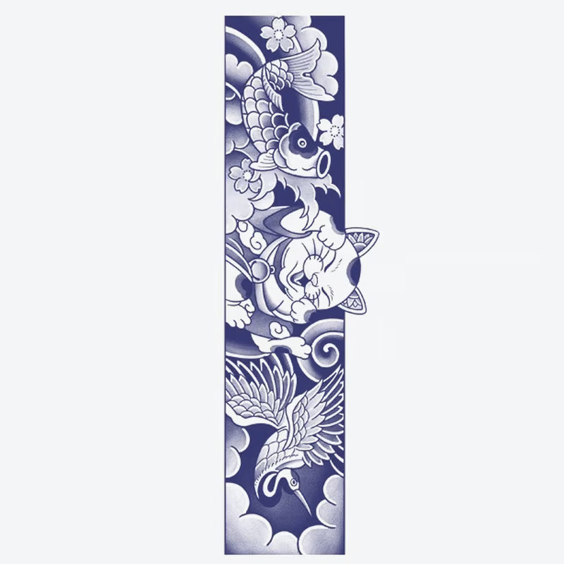 Koi Fish And Crane Tattoo