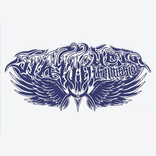 Winged Lettering Tattoo