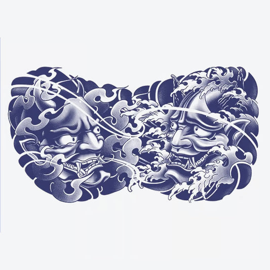 Demon Faces In Stormy Clouds Tattoo