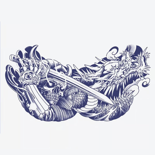 Skull And Dragon Battle Tattoo
