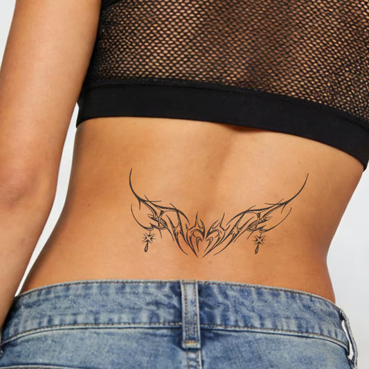 Tribal Heart Star Design Tattoo