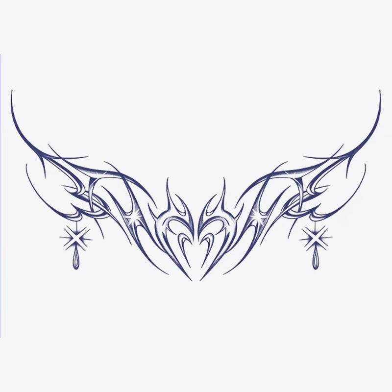 Tribal Heart Star Design Tattoo