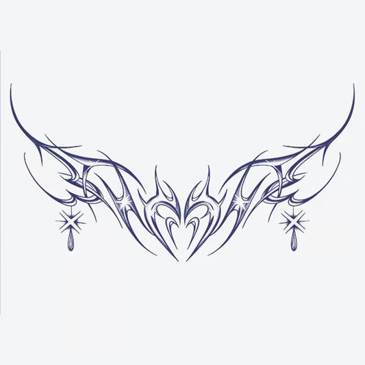 Tribal Heart Star Design Tattoo