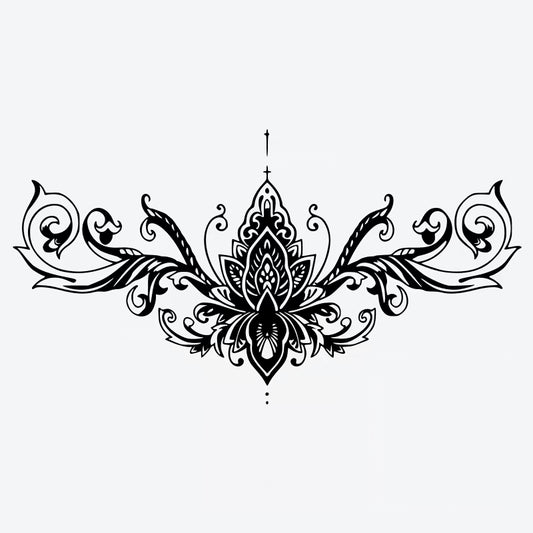 Intricate Lotus Floral Tattoo