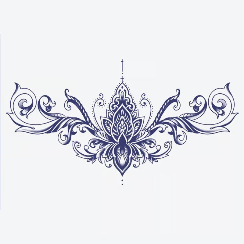 Intricate Lotus Floral Tattoo