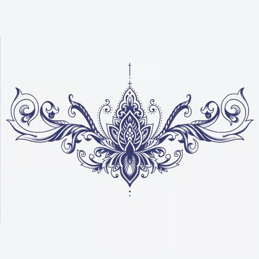 Intricate Lotus Floral Tattoo
